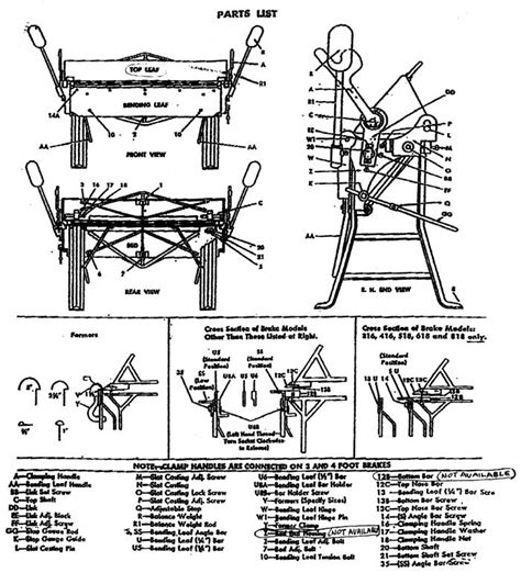 sheet metal brake parts dieagram|chicago steel standard hand brake parts.